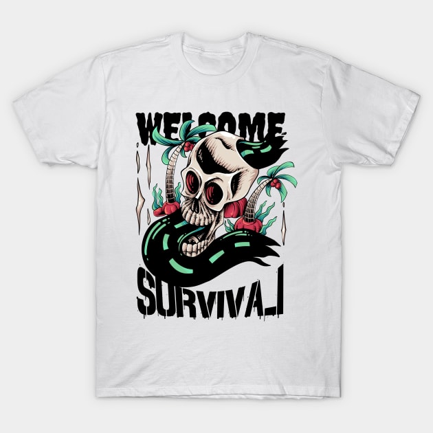 Welcome survival illustration T-Shirt by Heru Saputro